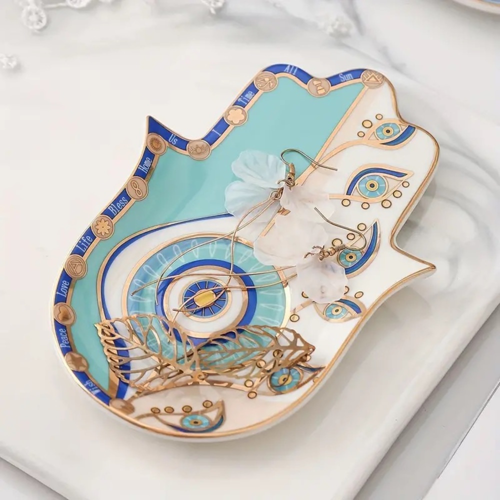 Eye of Fatima Hand Jewelry Tray.